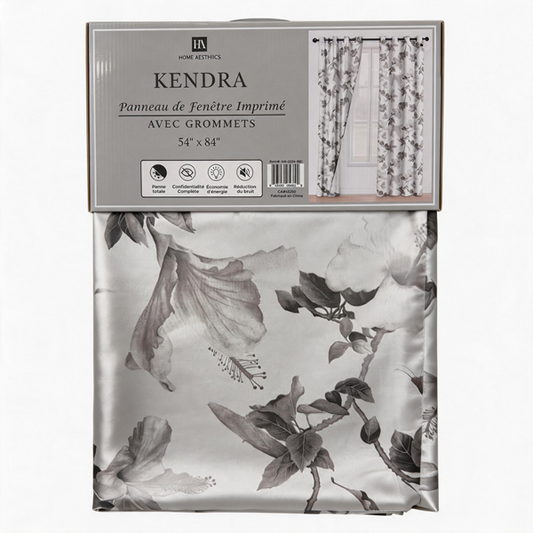 Kendra floral blackout curtain panel with grommets, 54" x 84", by Home Aesthetics