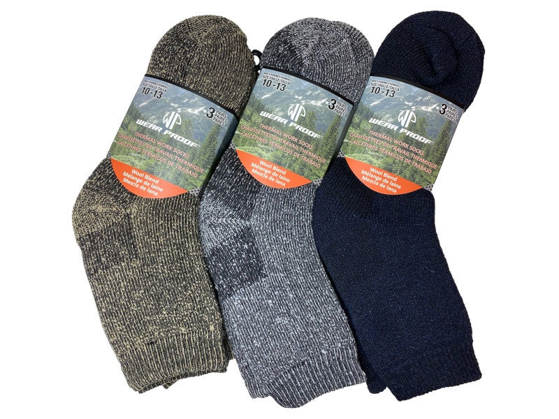 WP03MA0004 3pk WEAR PROOF THERMAL SOCKS – MadHatters