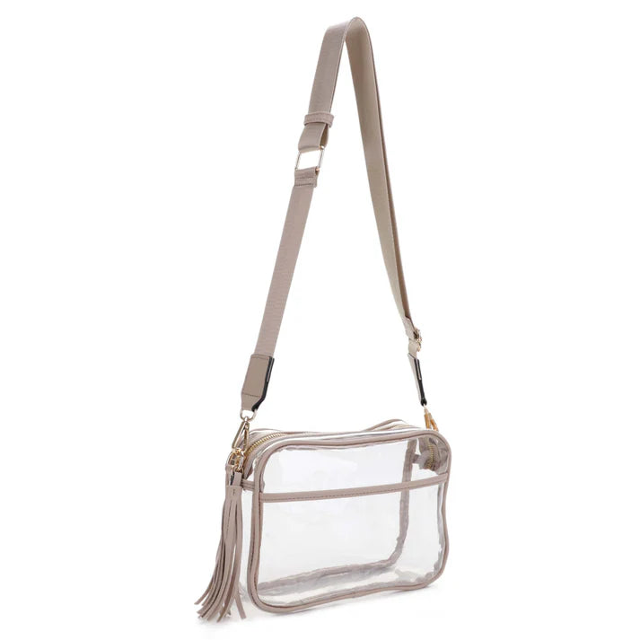 Clear Crossbody Bag Gold Hardware Stadium Approved