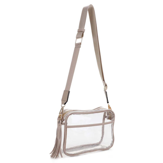 Clear Crossbody Bag Gold Hardware Stadium Approved