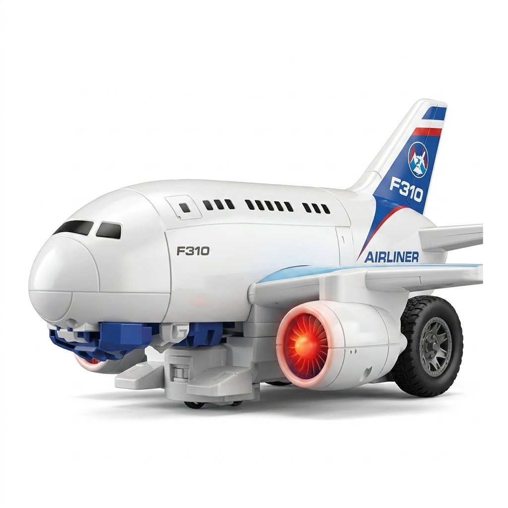 Toy airplane model on a white background